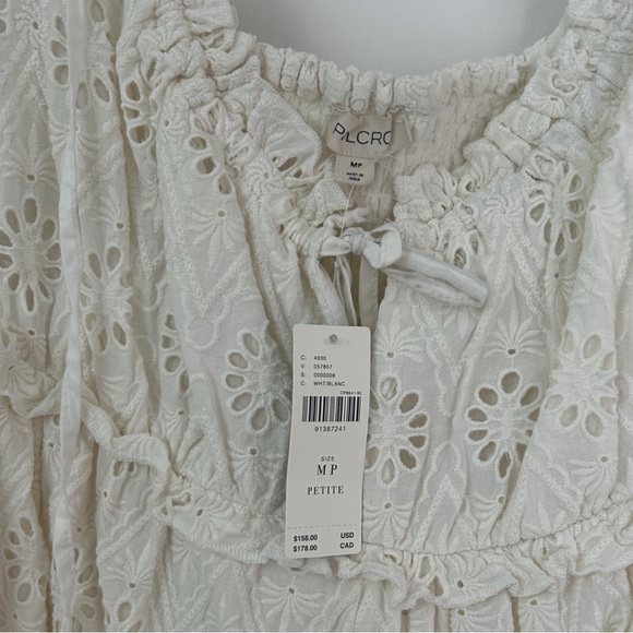 Anthropologie Pilcro NWT Puff-Sleeved Eyelet Romper in White Size MP - Picture 4 of 8